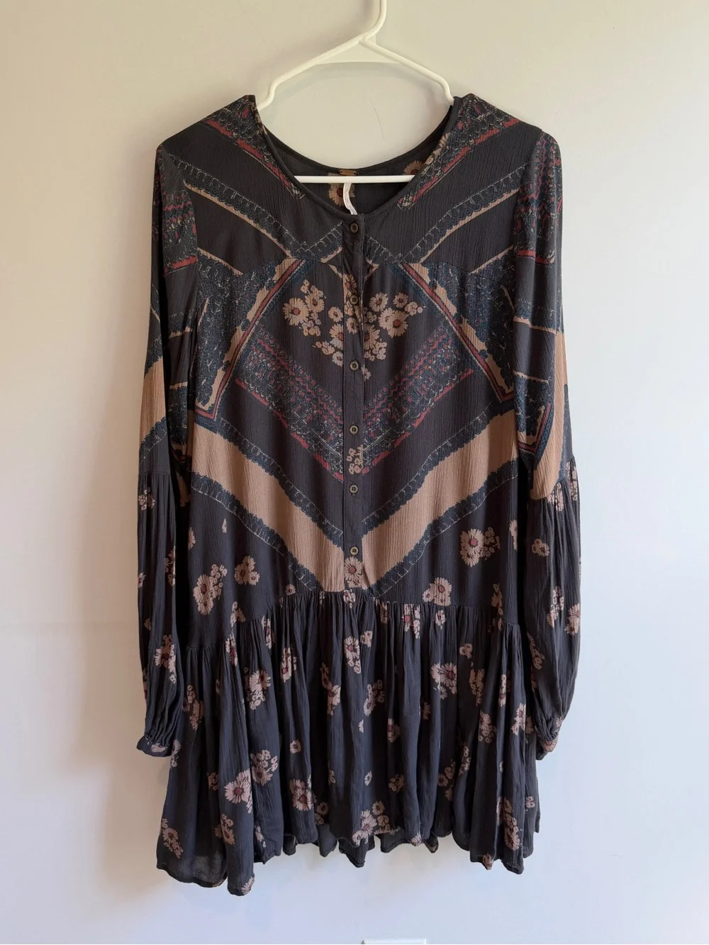 Free People Printed Rayon Gauze from Your Heart Midnight